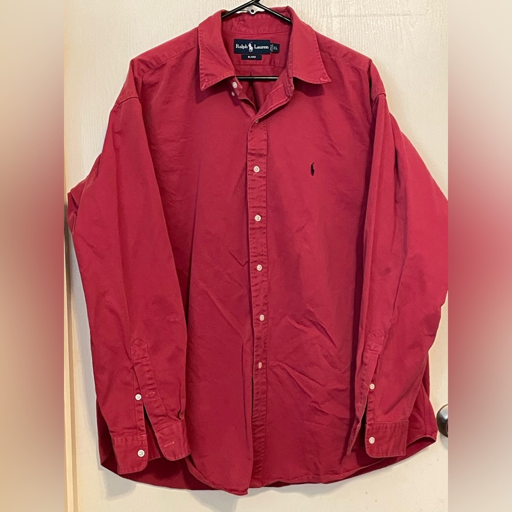 Ralph Lauren Men's Red Button-Down Shirt